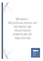 Aperçu - Feuilles d'exercices - Domino | Multiplication et division de fractions positives et négatives | Activité Mathématique - Page 1