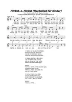 Vorschau - Anderer Materialtyp - LIED Herbst, o, Herbst (Herbstlied für Kinder) - HERBSTLIEDER HERBST - Seite 1