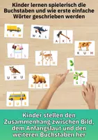 Vorschau - Bildkarten - Leseförderung mit ABC Puzzle – 20 Wörter in Großbuchstaben puzzeln und lesen lernen im Spiel - Seite 2