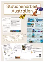 Vorschau - Stationenlernen - Stationenarbeit Australien - Deckblatt