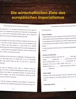 Vorschau - Arbeitsblätter - Die wirtschaftlichen Ziele des europäischen Imperialismus - Deckblatt
