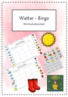 Vorschau - Arbeitsblätter - Bingo zum Thema Wetter - Deckblatt