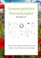 Vorschau - Arbeitsblätter - Deutschprojekt Sommergedichte und -geschichten für Klasse 5-7 - Deckblatt