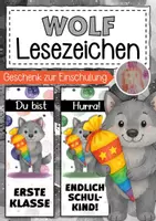 Vorschau - Anderer Materialtyp - Wolfklasse Lesezeichen als Geschenk zur Einschulung - Deckblatt