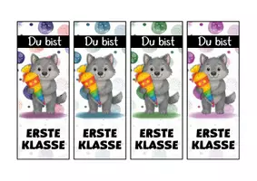 Vorschau - Anderer Materialtyp - Wolfklasse Lesezeichen als Geschenk zur Einschulung - Seite 1