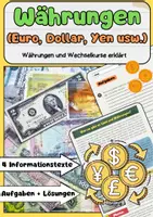 Vorschau - Arbeitsblätter - Währungen weltweit: Euro, Dollar, Yen & Wechselkurse - Deckblatt