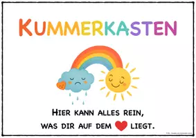 Vorschau - Bildkarten - Kummerkasten: Vorlage für die Grundschule / Briefkasten - Seite 1