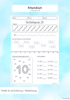 Vorschau - Arbeitsblätter - Arbeitsblatt zur Malfolge der 10 - Deckblatt