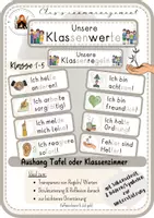 Vorschau - Fördermaterial/Inklusion - Klassenregeln/ Klassenwerte Aushang Silbenschrift & Symbole - Deckblatt
