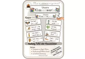 Vorschau - Fördermaterial/Inklusion - Klassenregeln/ Klassenwerte Aushang Silbenschrift & Symbole - Seite 1