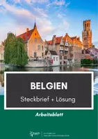 Vorschau - Arbeitsblätter - Belgien Steckbrief mit Lösung - Deckblatt