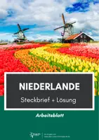 Vorschau - Arbeitsblätter - Niederlande Steckbrief mit Lösung - Deckblatt