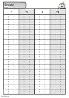 Vorschau - Arbeitsblätter - Gewicht - Umwandlungstabelle - Seite 2