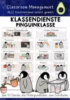 Vorschau - Poster - Klassendienste Pinguin | Schilder für Pinguinklasse - Deckblatt