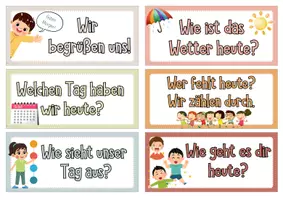 Vorschau - Bildkarten - Kind des Tages - Begrüßungsritual Moderationskarten - Seite 1