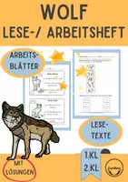 Vorschau - Arbeitsblätter - Thema Wolf Lesen Verstehen selbständig arbeiten Deutsch Klasse 1 2 - Deckblatt