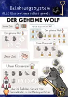 Vorschau - Poster - Das geheime Kind / Der geheime Wolf – Belohnungssystem Grundschule Wolfklasse - Deckblatt