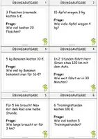 Vorschau - Aufgabenkarten - Dreisatz Übungskartei - (einfache Textaufgaben) mit Lösungen - Seite 3