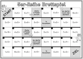 Vorschau - Arbeitsblätter - 5er-Reihe Mathe Brettspiel (Multiplikation/Einmaleins) - Seite 3