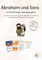 Vorschau - Stundenentwürfe - Abraham und Sara - Klasse 1+2 komplette Unterrichtsreihe - Deckblatt
