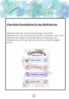 Vorschau - Bildkarten - Checkliste für dein Nähkästchen_Textilarbeit - Deckblatt