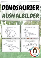 Vorschau - Mal- und Bastelvorlagen - Dinosaurier Ausmalbilder – Malvorlagen mit Namen - Deckblatt