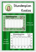 Vorschau - Anderer Materialtyp - Koalaklasse Stundenplan (editierbar) Klassentier Koala - Deckblatt