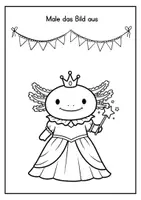 Vorschau - Mal- und Bastelvorlagen - Axolotl Fasching Ausmalbilder – Tierischer Malspaß zum Karneval! - Seite 2