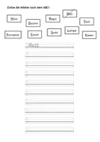 Vorschau - Arbeitsblätter - Arbeitsblätter zum Ordnen von Wörtern nach dem ABC Alphabet - Deckblatt