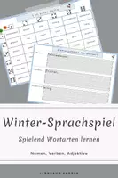 Vorschau - Spiele - Spielend Wortarten lernen - Sprachspiel im Winter mit Selbstkontrolle - Deckblatt