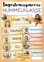 Vorschau - Bildkarten - Tagestranzparenz-Schilder Hummelklasse - Deckblatt