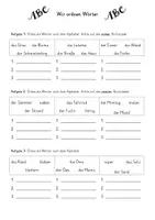 Vorschau - Arbeitsblätter - Arbeitsblatt Wörter nach dem Alphabet ABC ordnen - Deckblatt