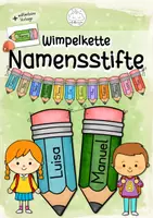 Vorschau - Mal- und Bastelvorlagen - Namensstifte I Wimpelkette als Klassendeko - Deckblatt