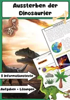 Vorschau - Arbeitsblätter - Aussterben der Dinosaurier einfach erklärt - Deckblatt