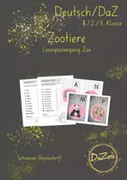 Vorschau - Unterrichtsreihen - Lesepaziergang Zootiere DaZ Unterricht - Deckblatt
