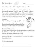 Vorschau - Arbeitsblätter - Sonnensystem Sachtext - mit Test - Seite 1