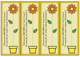 Vorschau - Mal- und Bastelvorlagen - Blume Kreatives Willkommensgruß / Willkommensgeschenk zum Schulstart - Seite 2