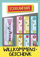 Vorschau - Mal- und Bastelvorlagen - Blume Kreatives Willkommensgruß / Willkommensgeschenk zum Schulstart - Deckblatt
