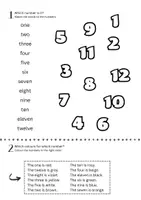Aperçu - Feuilles d'exercices - Worksheets: the numbers 1-12 - Page de couverture