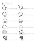 Aperçu - Feuilles d'exercices - Worksheets: what's the weather like? - Page de couverture