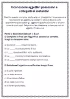 anteprima - Schede informative - Riconoscere aggettivi possessivi e collegarli ai sostantivi - Pagina 1
