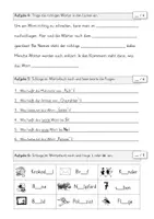 Vorschau - Test - Klassenarbeit Test "Nachschlagen im Wörterbuch" Alphabet ABC - Seite 1