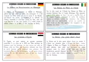 Aperçu - Feuilles d'exercices - Rallye copie cycle 3 tour du monde et monuments - Page 1