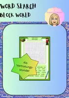 Vorschau - Arbeitsblätter - Word search - Block World - Deckblatt