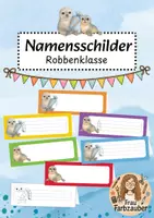 Vorschau - Anderer Materialtyp - Namensschilder Klassentier Robbe / Robbenklasse - Deckblatt