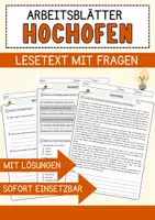 Vorschau - Arbeitsblätter - Hochofen Arbeitsblätter mit Fragen + Lösungen Technik AB - Deckblatt