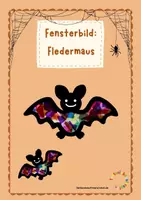Vorschau - Mal- und Bastelvorlagen - Fensterbild: Die Fledermaus im Kunstunterricht - Deckblatt