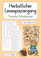 Vorschau - Arbeitsblätter - Herbst - Lesespaziergang - dreifach differenziert (2./3. Klasse) - Deckblatt