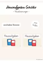 Vorschau - Lehrpläne/Lehrermaterial - Hausaufgaben-Schild / Visualisierung für Hausaufgabenparkplatz - Deckblatt
