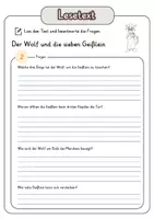 Vorschau - Arbeitsblätter - Leseverständnis - Der Wolf und die sieben Geißlein + Lösungen - Seite 3